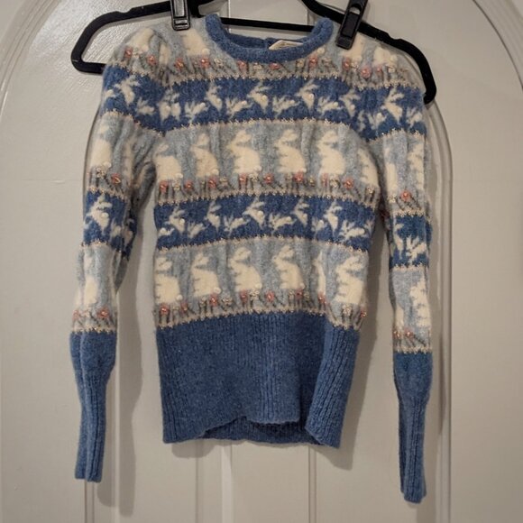 Vintage 1988 Moussie for Susan Bristol Girls Shetland Wool & Angora Sweater - Picture 9 of 11